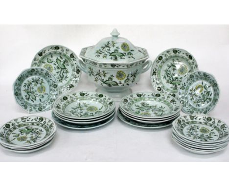 A LARGE ASSORTMENT OF CHINA, OTHER ITEMS AND WALL LIGHT FIXTURES including an Adams ware Chinese garden tureen and platter, a