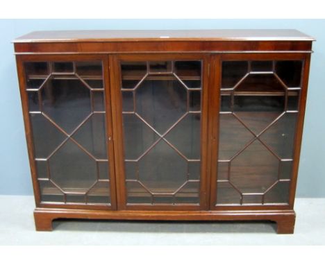 Mahogany bookcase cabinet, painted standard lamp and torchere 