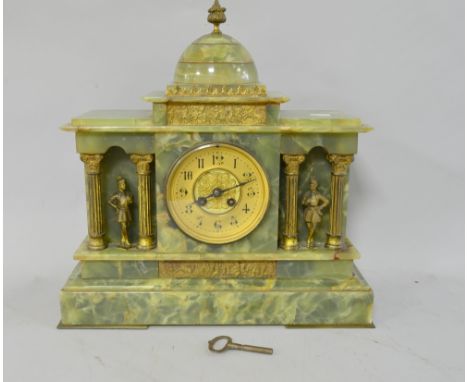 Early 20th onyx mantel clock 