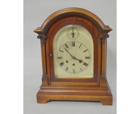 19th century mahogany triple train mantel clock 