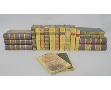 Collection of seventeen 19th century leather bound books relating to literature, poetry, and history to include; Hallam's Mid