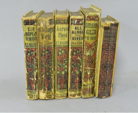 Six yellowbacks to include four Miss Bradon's novels, All along the River pub. Simpkin & Co;Aurora Floyd pub. J & R. Maxwell;