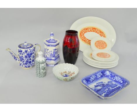 Royal Doulton Seville part dinner service, a part tea service in the style of the Meissen Onion pattern together with 