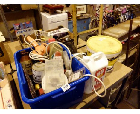 Box of tools, paint etc 