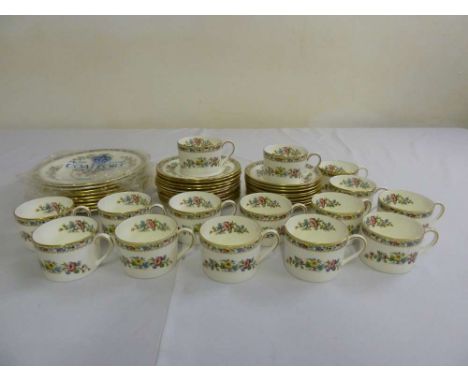 A Coalport Ming Rose tea service to include cups saucers and plates (45)