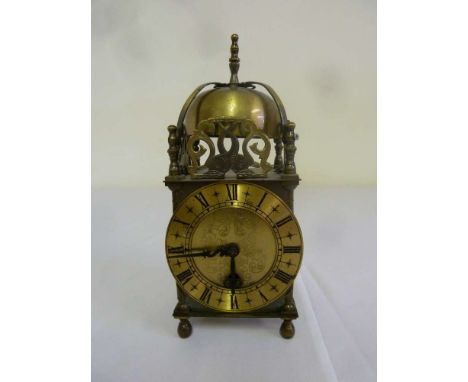 A 17th century style brass lantern clock by Smiths  - A/F