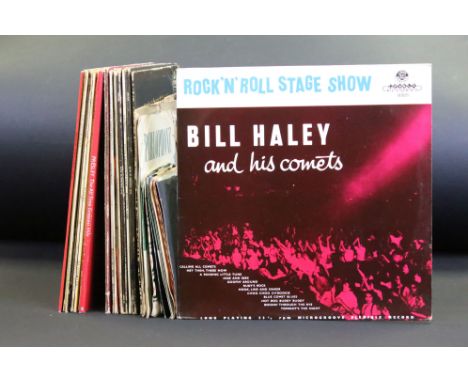 Vinyl - 18 Rock &amp; Roll / Rockabilly LPs, 2 x 78s, and 14 7" singles to include Elvis Presley, Eddie Cochran, Bill Hayley 