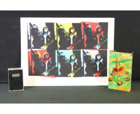 Memorabilia - 3 rare Oasis promo only items to include: Oasis Andy Warhol Pop Art Familiar To Millions 127 / 300 limited edit