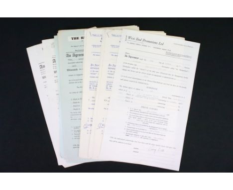 Music Memorabilia - 22 Original contracts/agreements for concerts featuring 3 x The Birds (Harold Davison Agency &amp; West E