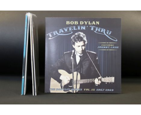 Vinyl - 4 Bob Dylan LPs and a box set to include Travellin' Through, The Bootleg Series Vol 15 1967-1969 triple LP box set, F