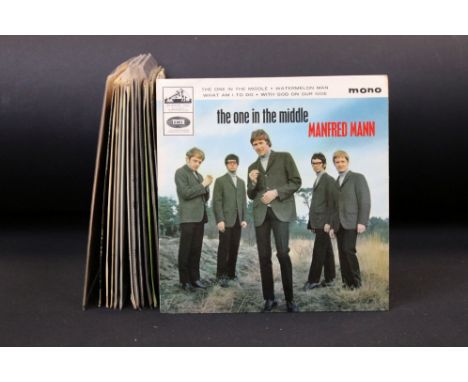 Vinyl - 16 Mod / Beat 1960s original UK EP 7” 45rpm singles to include: The Kinks (3 EPs), Bern Elliott &amp; The Fenman, Dav