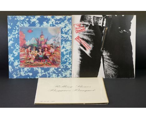 Vinyl - 3 Rolling Stones LPs to include Sticky Fingers (with insert) sleeve Vg Vinyl Vg+ (A3/B3), Their Satanic Majesties Req