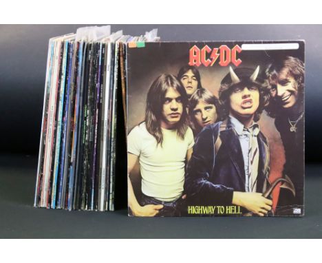 Vinyl - 59 Metal &amp; Rock LPs including ACDC, Tredegar, Black Sabbath x 4, Deep Purple x 11, Forcefield, The Beatnigs, KISS