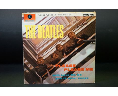 Vinyl - The Beatles Please Please Me UK first pressing with gold writing to label.  Sleeve has tape to seams on rear and tear