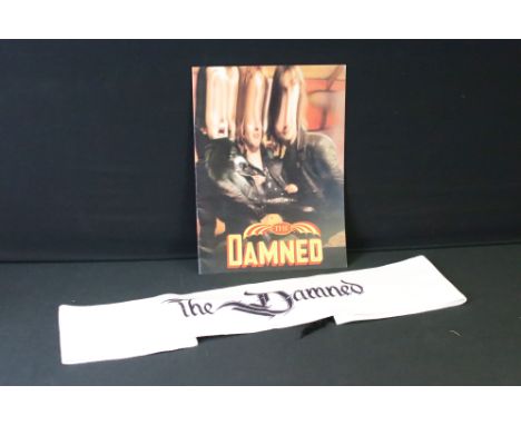 Memorabilia - The Damned 1986 UK tour programme along with a tour scarf with May/June 1985 tour dates listed. 