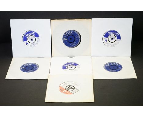 Vinyl - 7 Original UK Demo Promo 7” singles on Decca Records to include: Bread And Beer Band (F 13354) VG+, The Kinsmen (F 22