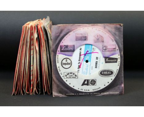 Vinyl - 35 Brenda Lee 7” 45rpm singles spanning her career including demos promos, early examples on Brunswick Records, forei