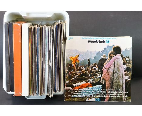 Vinyl - Over 50 Rock &amp; Pop LPs including Woodstock UK triple LP with plum Atlantic labels, Neil Young x 2, Bob Dylan x 4,