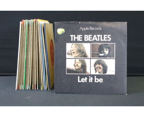 Vinyl - 24 Beatles 7" singles to include Let It Be (UK solid centre early press in pic sleeve) Vg+, Tony Sheridan &amp; The B