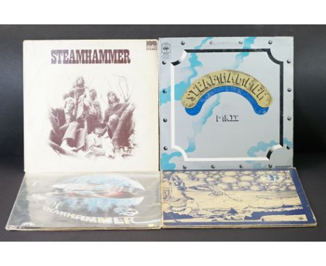 Vinyl - 4 albums by Steamhammer to include: MK II (original UK pressing, CBS Records S 63694) VG / VG+, Steamhammer (German 1