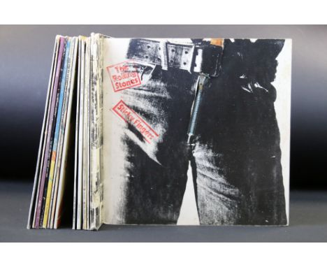 Vinyl - 16 Rolling Stones LPs to include Sticky Fingers (zip cover), Exile On Main Street, Rolling Stones No.1, Their Satanic