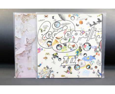 Vinyl - 2 Led Zeppelin albums - Led Zeppelin III, UK 1970 2nd pressing on Atlantic Records 2401002 with plum labels, fully la