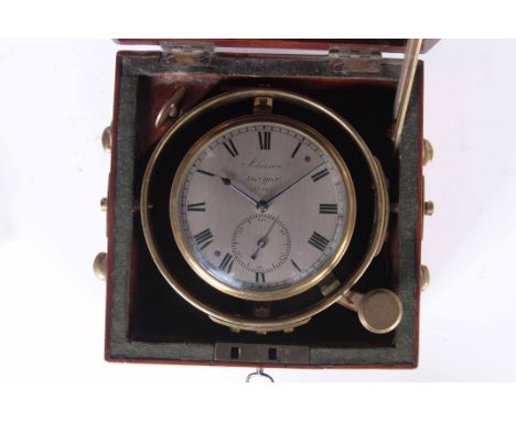 JOHNSON, LONDON. AN EARLY 19th CENTURY TWO DAY MARINE CHRONOMETER the 3" silvered dial signed and numbered '285' enclosed in 