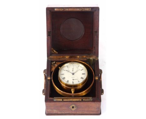 JOSEPH WINNERL, PARIS A FINE MID 19th CENTURY FRENCH TWO DAY MARINE CHRONOMETER the 3" silvered engraved Roman dial with subs