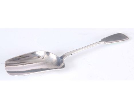 A FOREIGN SILVER CADDY SPOON POSSIBLY RUSSIAN 12cm overall.