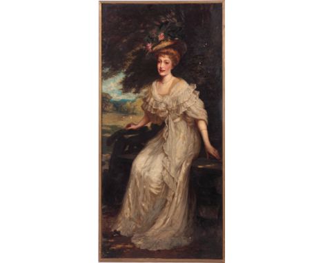 HERBERT SIDNEY 1858-1923AN EARLY 20TH CENTURY PORTRAIT, OIL ON CANVAS inscribed on the back ‘Mrs Arthur Louis Fay “nee may ti
