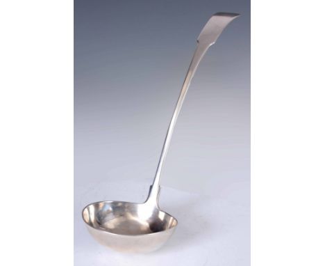 A GEORGE III SCOTTISH FIDDLE PATTERN SILVER LADLE by George Fenwick, Edinburgh dated 1816, 210g 38cm overall.