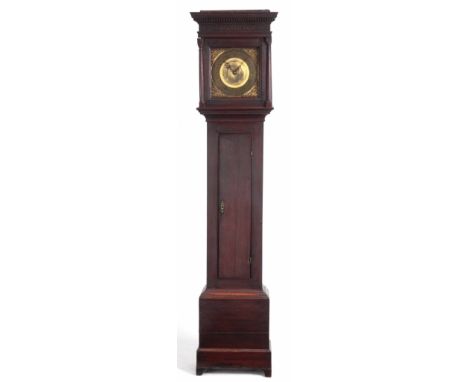 WALTER ARCHER, STOW (ON THE WOLD)AN 18TH CENTURY OAK 30 HOUR LONGCASE CLOCK the square 11” brass dial with  chapter ring and 