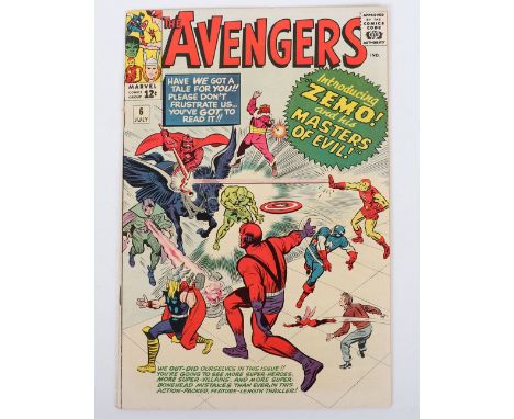 The Avengers No.6&nbsp; Marvel Silver Age Comics July 1964, cover price 12c, first appearance of Zemo and his&nbsp; "MASTERS 