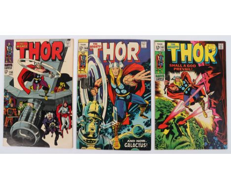The Mighty Thor, No 156,160 &amp; 161, Marvel Silver Age Comics, 156 September 1968, cover price 12c, writer Stan Lee, cover 