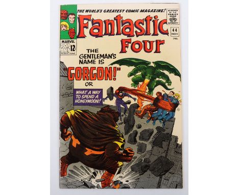 Fantastic Four No 44 Marvel Silver Age Comic, 44 November 1965, 1st appearance of “Gorgon” cover price 12c, writer Stan Lee, 