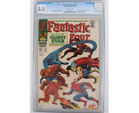 Fantastic Four, No 73 Marvel Silver Age CGC 8.5 Comic 73 April 1968,  cover price 12c, writer Stan Lee, cover art  by Jack Ki