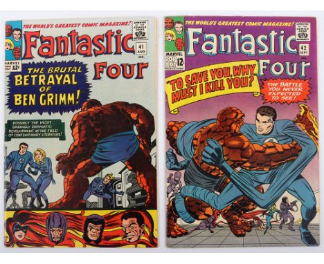 Fantastic Four, No 41 &amp; 42 Marvel Silver Age Comics, 41 August 1965,&nbsp;cover price 12c, writer Stan Lee, cover art by 