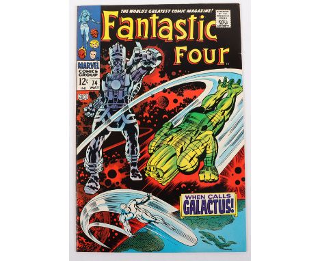 Fantastic Four, No 74 Marvel Silver Age Comic, 74 May 1968 cover price 12c, writer Stan Lee, cover art by Jack Kirby,&nbsp;Fi