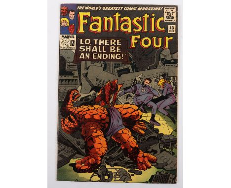 Fantastic Four No 43 Marvel Silver Age Comic, 43 October 1965, cover price 12c, writer Stan Lee, cover art Jack Kirby, Very F
