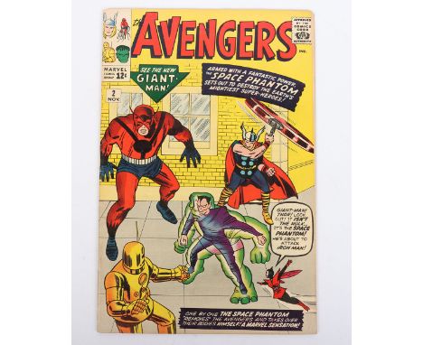 The Avengers No.2&nbsp; Marvel Silver Age Comics November 1963, cover price 12c, first appearance of the space phantom, write