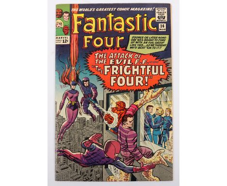 Fantastic Four, No 36 Marvel Silver Age Comic, 36 March 1965, 1st Appearance "FRIGHTFUL FOUR" cover price 12c, writer Stan Le