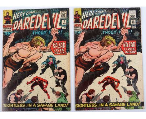 Two DareDevil, No 12  Marvel Silver Age Comics, 12 January  1964, 1st appearance Plunderer cover price 12c, writer Stan Lee, 