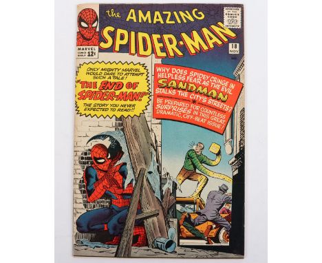 The Amazing Spider-man&nbsp; No.18&nbsp; Marvel Silver Age Comic November 1964, cover price 12c, first appearance of Edward N