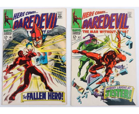 DareDevil, No 40 &amp; 42 Marvel Silver Age Comics, 40 May 1968, cover price 12c, writer Stan Lee, cover art by Gene Colan, V