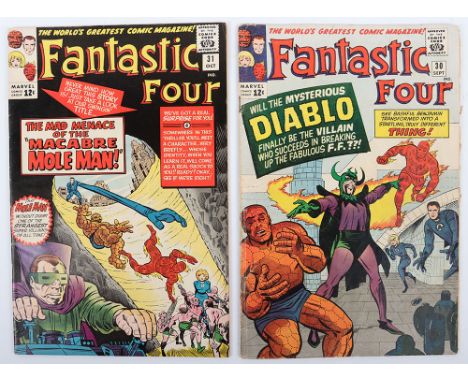 Fantastic Four, No 30 &amp; 31 Marvel Silver Age Comics, 30 September 1964, 1st Appearance of "DIABLO"&nbsp;cover price 12c, 