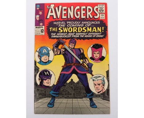 The Avengers No.19&nbsp; Marvel Silver Age Comics August 1965, cover price 12c, first appearance of The Swordsman! writer Sta
