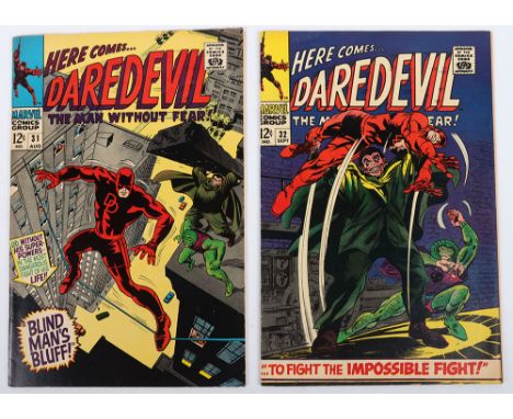 DareDevil, No 31 &amp; 32 Marvel Silver Age Comics, 31 August 1967, cover price 12c, writer Stan Lee, cover art by Gene Colan