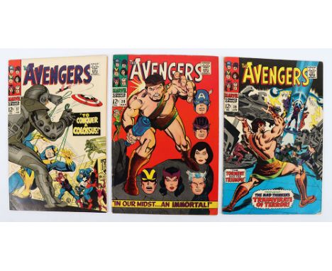 The Avengers No.37,38 &amp; 39&nbsp; Marvel Silver Age Comics, 37 February 1967,cover price 12c, writer Roy Thomas, cover art