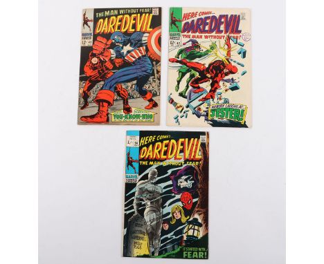 DareDevil, No 42,43 &amp; 54 Marvel Silver Age Comics, 42 July 1968,1st appearance of The Jester, cover price 12c, UK 1/- pri