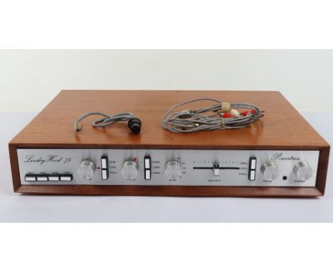 Linsley Hood 75 Watt Amplifier, teak wood cover, untested.&nbsp; Approx size 46 cm x 32 ½ cm